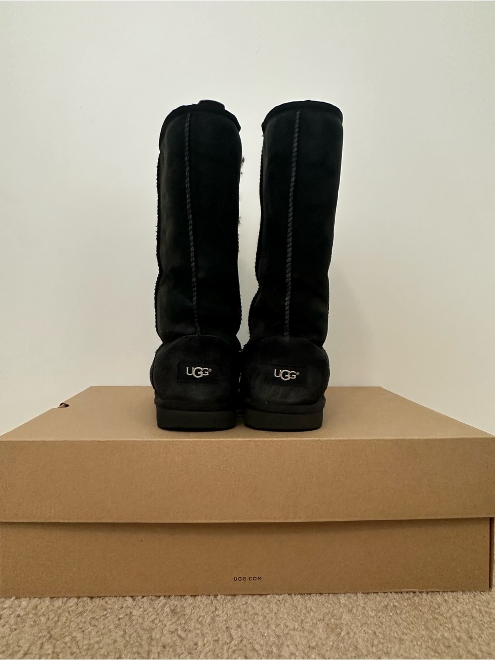 UGG Kids Classic Tall Black Suede Boots